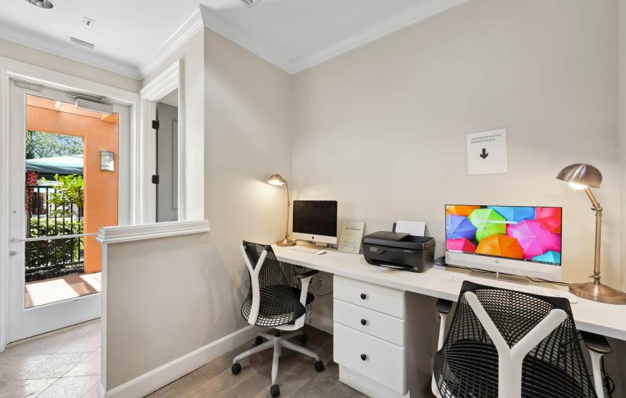 Commuinity business center at Villa Del Sol in Sunnyvale, California,