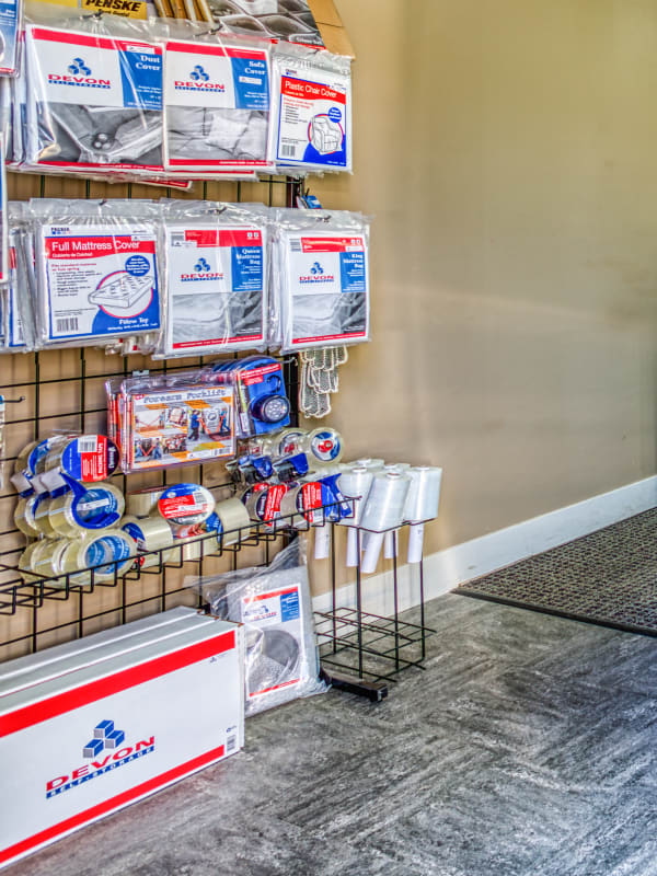 Moving supplies at Devon Self Storage in Holland, Michigan