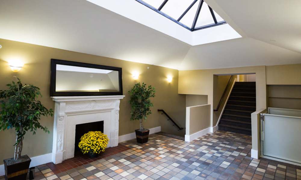 Newly constructed lobby at PK Companies in Okemos, Michigan