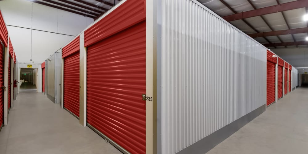 Large climate-controlled storage units at StorQuest Economy Self Storage in Texas City, Texas