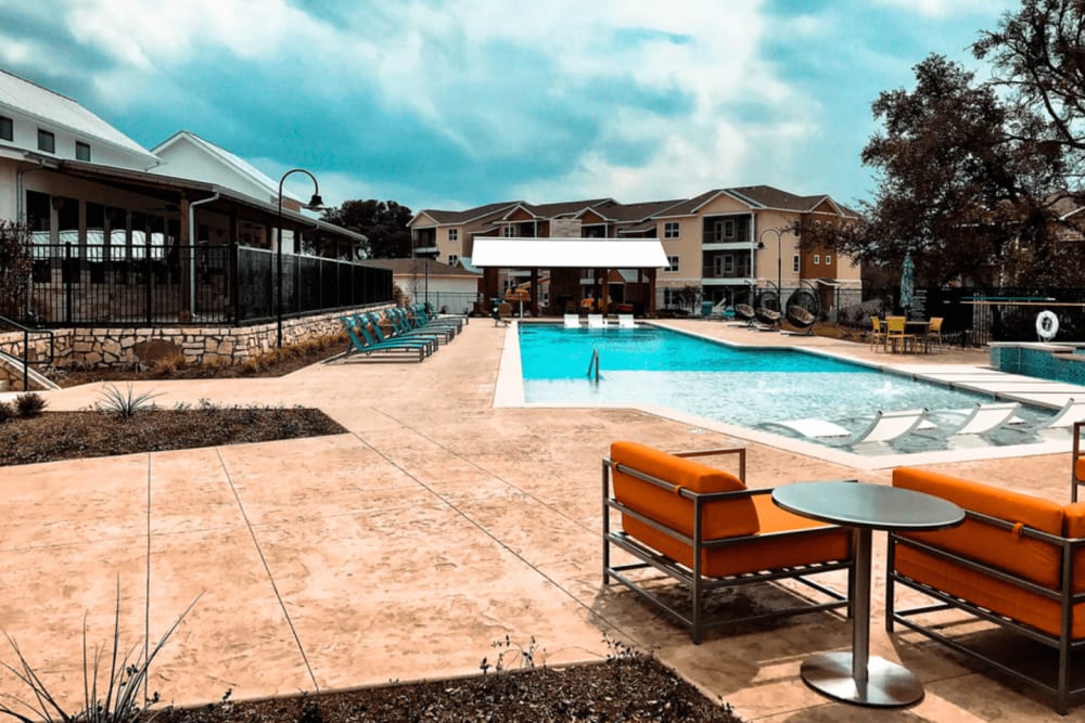 Gorgeous resort style pool at Creekside at Kenney's Fort in Round Rock, Texas