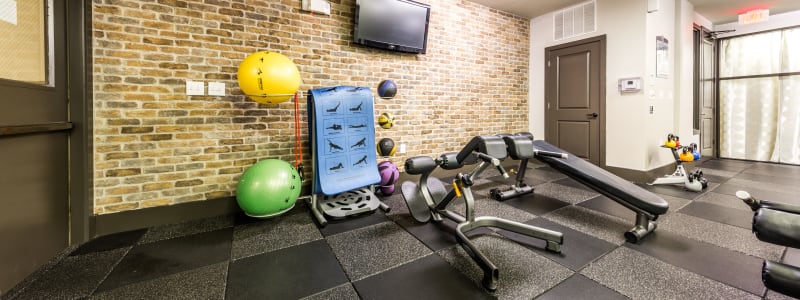 Fitness center for residents at Regents West at 26th in Austin, Texas