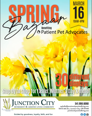 Spring Bazaar flyer at Junction City Retirement and Assisted Living 