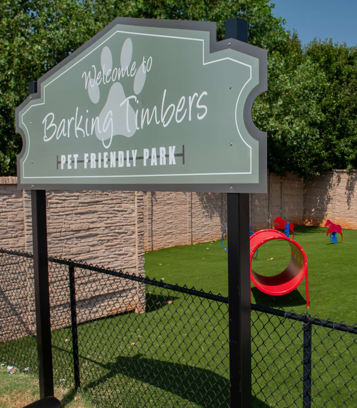 Dog park at Cross Timber in Oklahoma City, Oklahoma