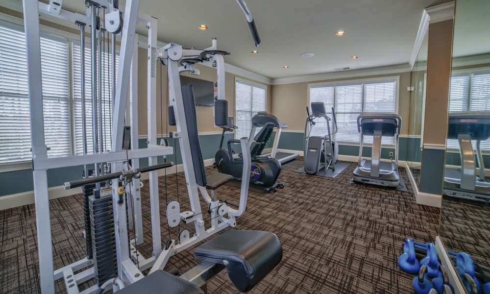 Fully equipped fitness center at Avonlea Highlands in Cartersville, Georgia