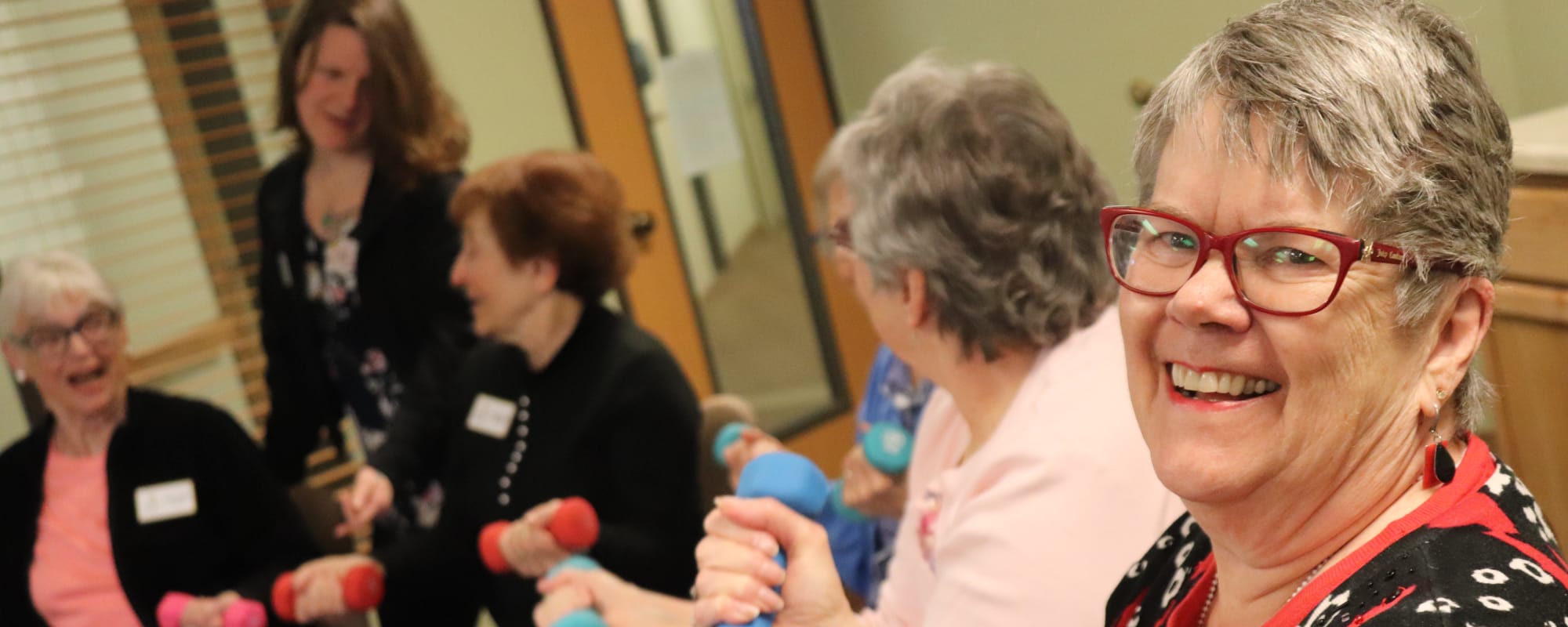 Residents enjoying fitness class at The Springs at Missoula in Missoula, Montana
