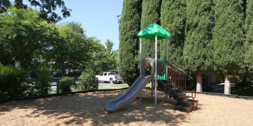 Playground with slide at Forest Park in Chico, California