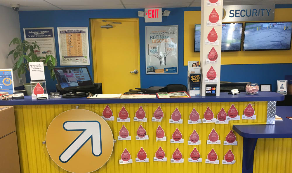 Clean Storage Units Desk at Compass Self Storage in Jackson, MI