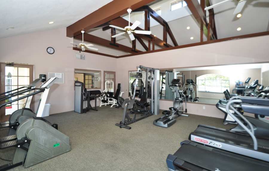 Fully equipped fitness center at The Hills in San Diego, California