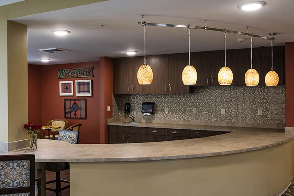 Coffee bar at The Oxford Grand Assisted Living & Memory Care in Kansas City, Missouri