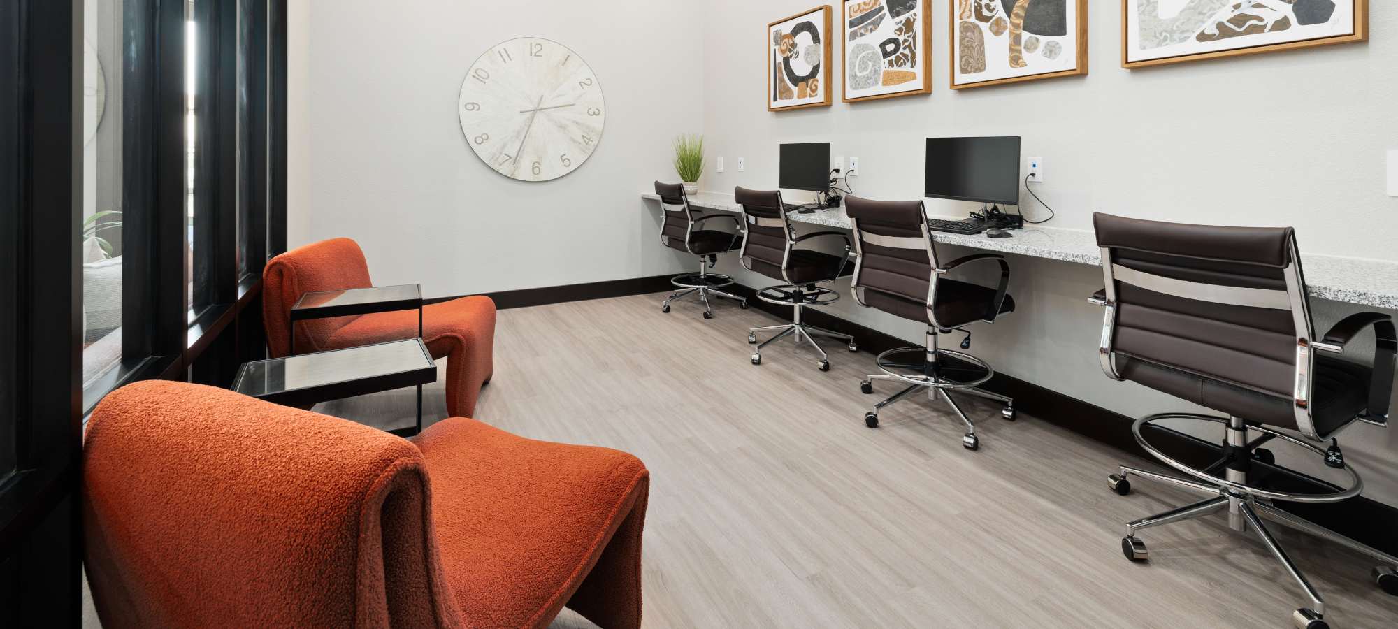 Computer set up at Walnut Springs in Seguin, Texas