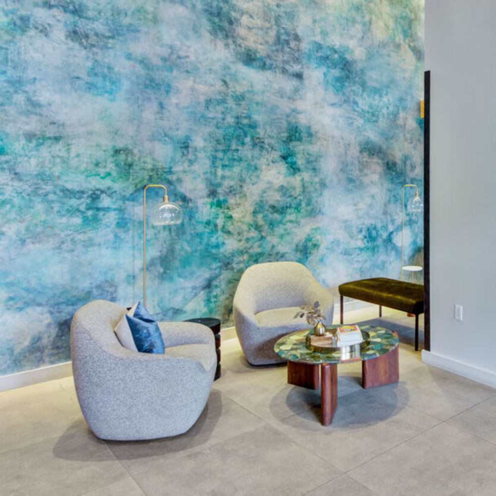 Seating area in the lobby at J Vue at The LMA in Boston, Massachusetts