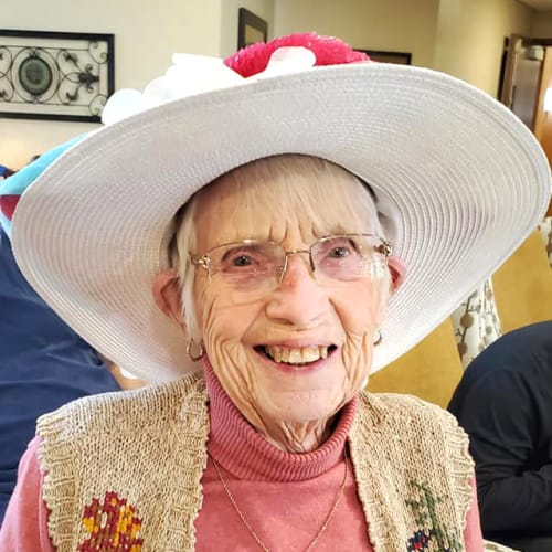 A resident at The Oxford Grand Assisted Living & Memory Care in Kansas City, Missouri