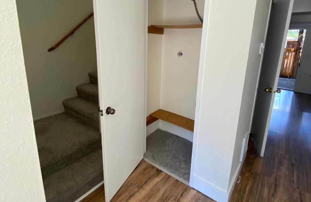 Storage closet at Evergreen Townhomes