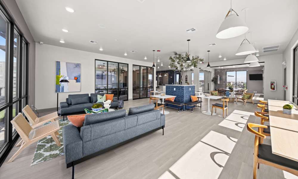 Community living area with couch at Retreat at Eastlake in El Paso, Texas