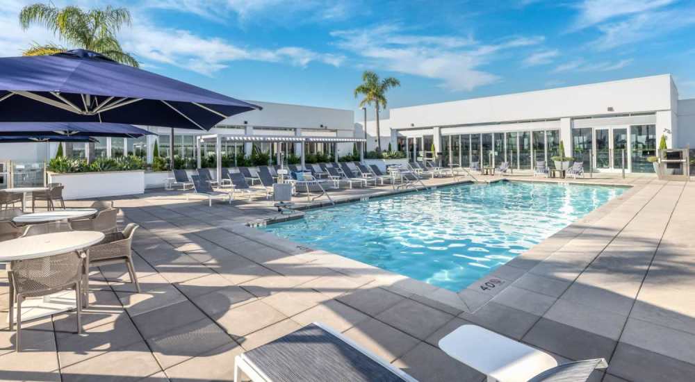 Resort style pool at The Beacon in Fremont, California