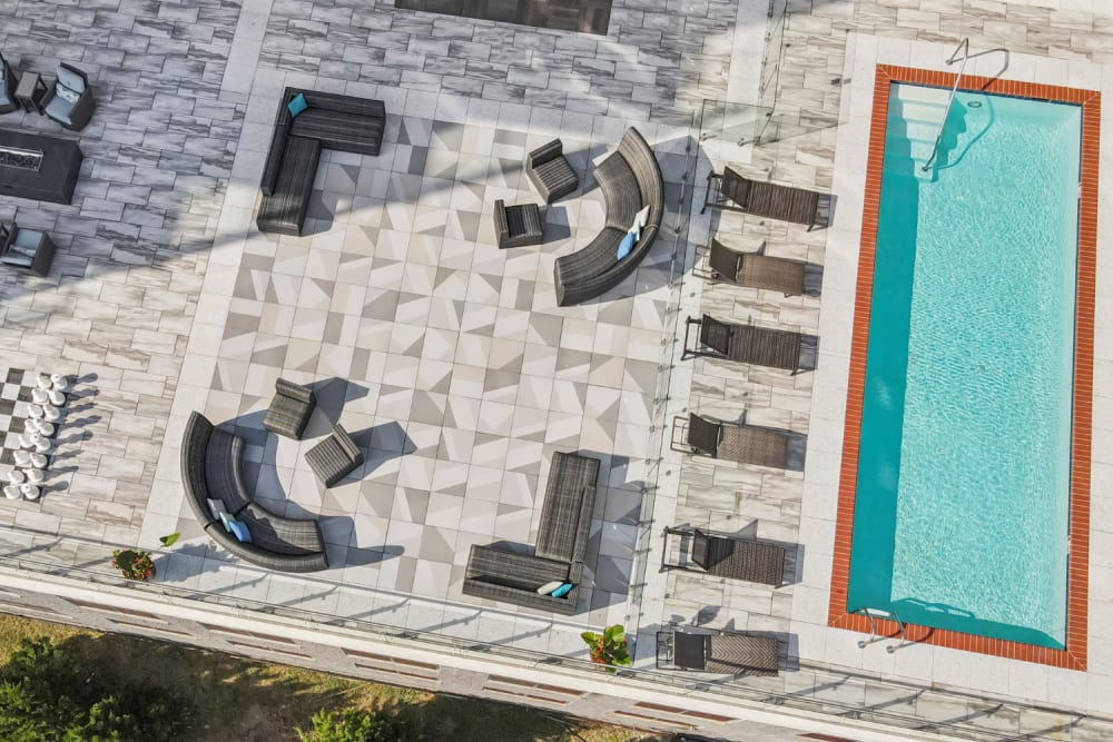 Swimming pool and sky lounge at Terraces at Manchester in Richmond, Virginia