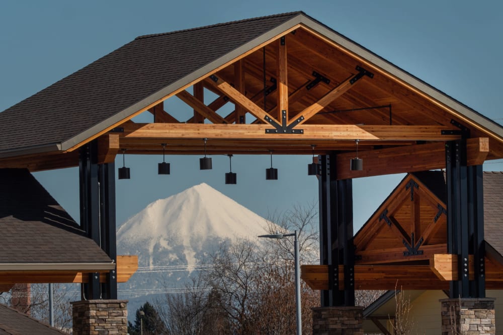 Beautiful mountain view at Pear Valley Senior Living in Central Point, Oregon