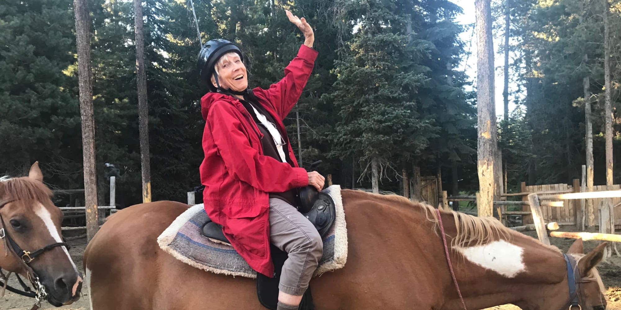 A resident from Rosewood Estates in Cobourg, Ontario on a horse