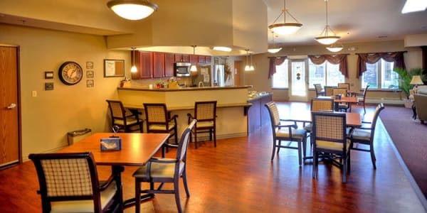 Resident dining area at Geneva Lake Manor in Lake Geneva, Wisconsin