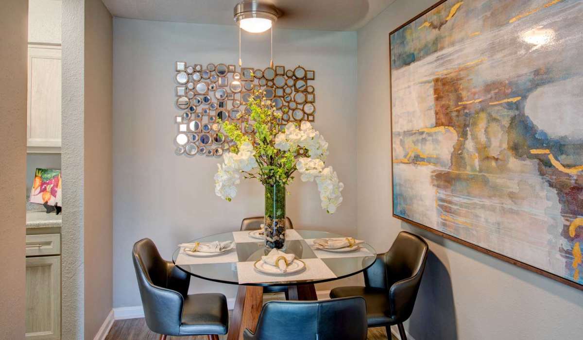 Cozy dining area of an apartment at University Green Apartments in Houston, Texas