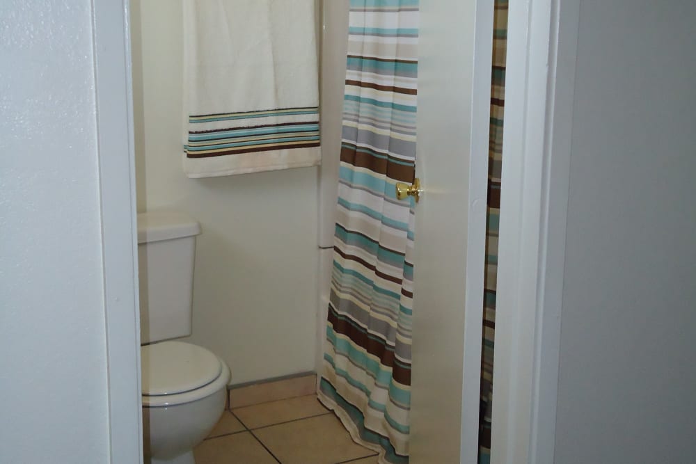 Bathroom at Olympus Court Apartments in Bakersfield, California