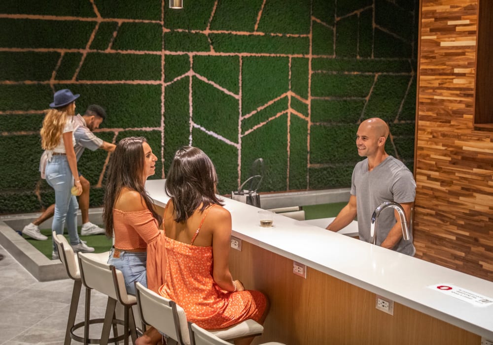 Residents sitting at the bar at Motif in Fort Lauderdale, Florida