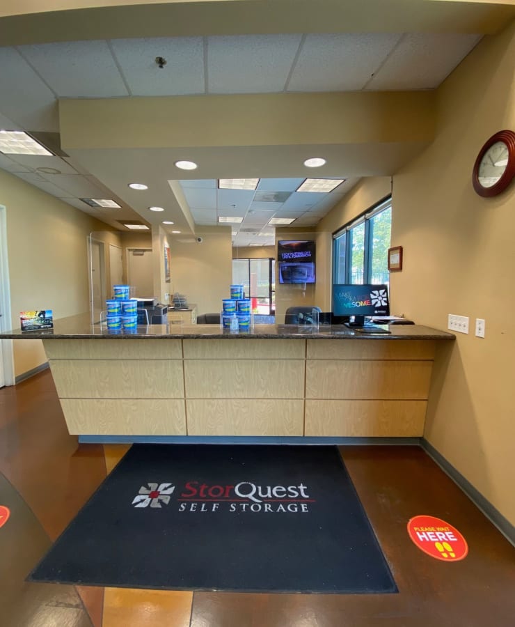 Interior of the leasing office at StorQuest Self Storage in Carson, California