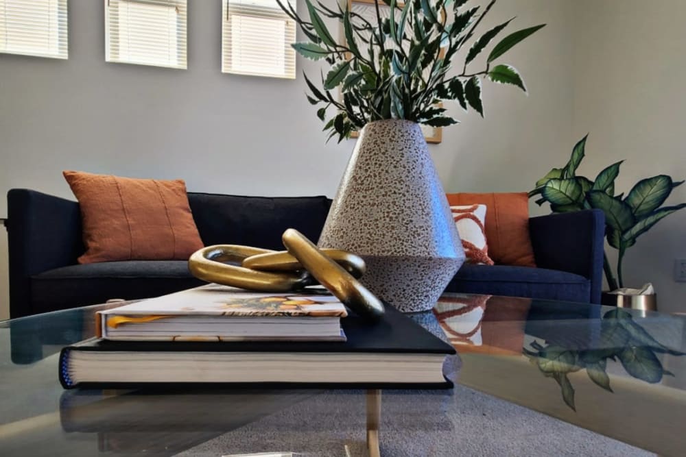 Living room with coffee table at Oak Grove at Dublin Ranch in Dublin, California