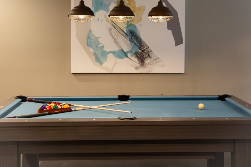 Pool table in the game room at 511 Meeting in Charleston, South Carolina