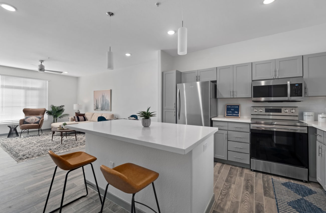 View of kitchen at Citi on Camelback in Phoenix, Arizona