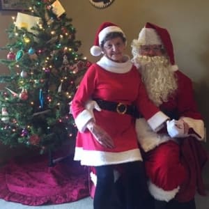 Resident Kitty and Santa on her Dare to Dream date at Arbor View in Burlington, Wisconsin