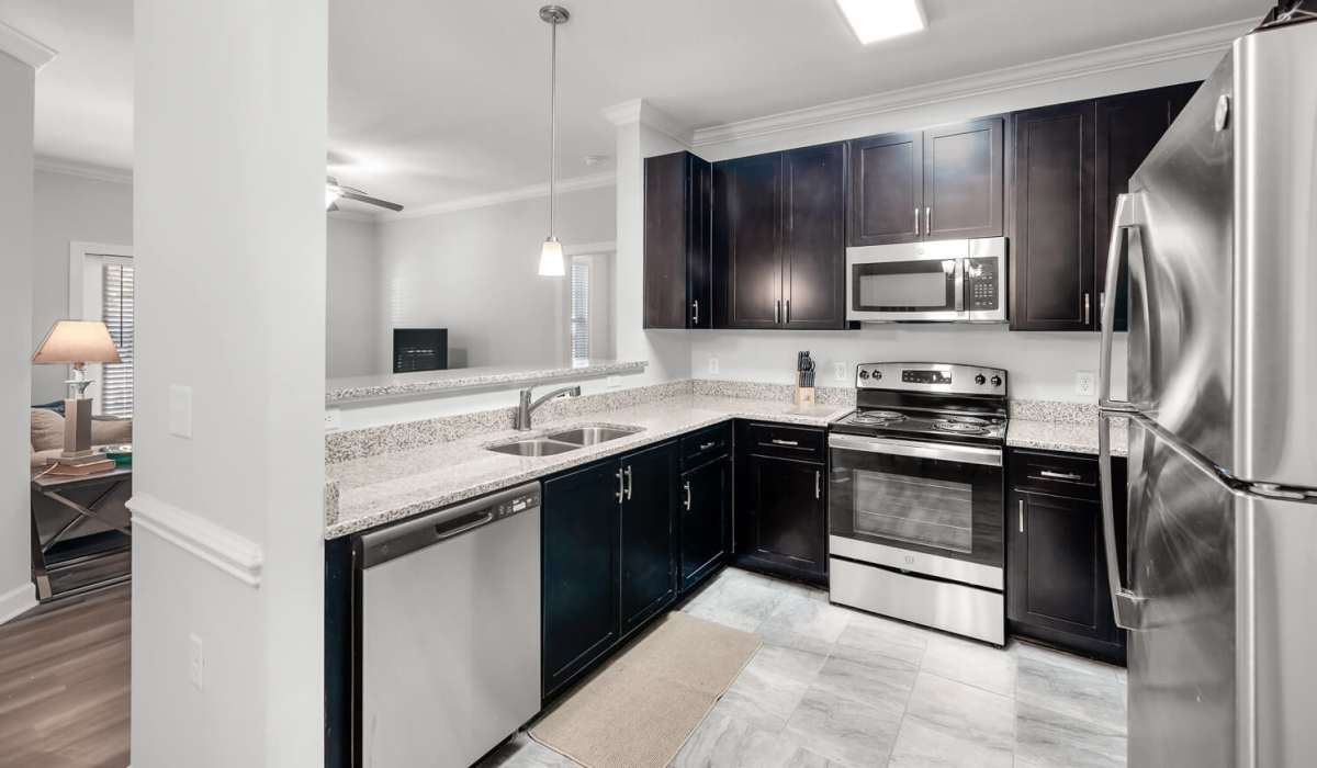 Kitchen with stainless steel appliances and oven at Palisades of Charleston in Johns Island, South Carolina