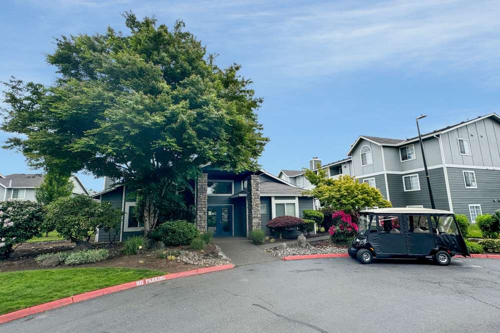 Clubhouse exterior at Walnut Grove Landing Apartments in Vancouver, Washington