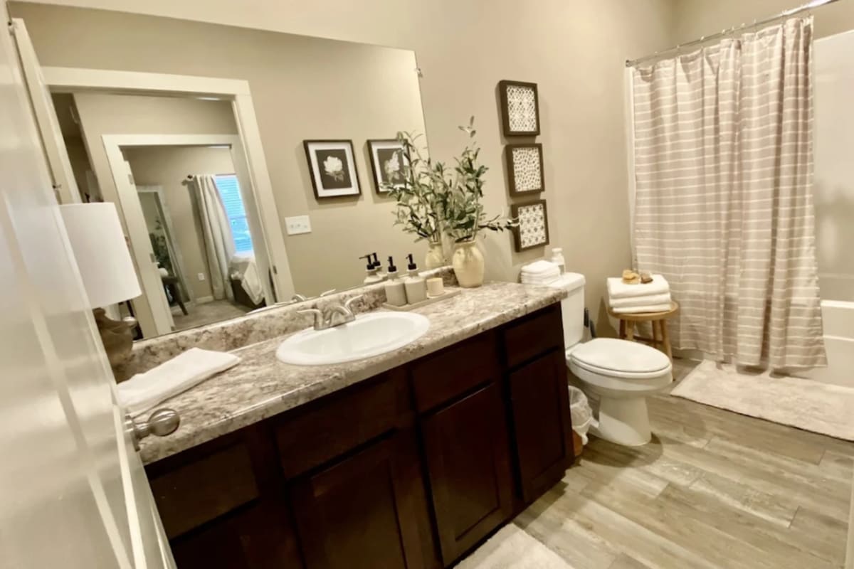 Model bathroom at Atlas at Cabot in Cabot, Arkansas