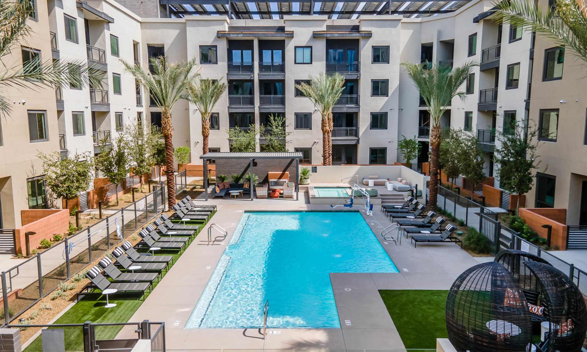 swimming pool at Aura Central in Phoenix, Arizona