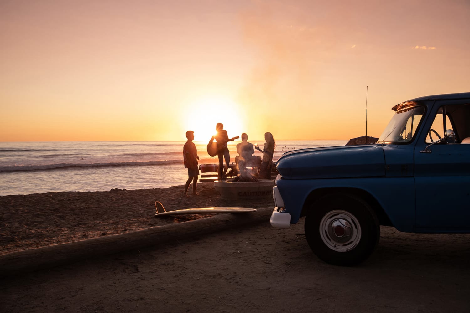 A group of friends at a beach near Pacific West Villas in Westminster, California