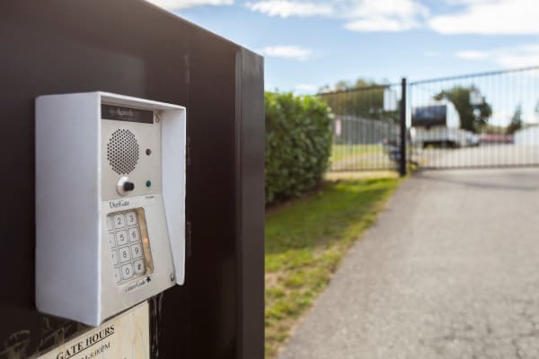 RV storage with keypad access at Mini Storage Mt. Vernon-Burlington in Burlington, Washington.