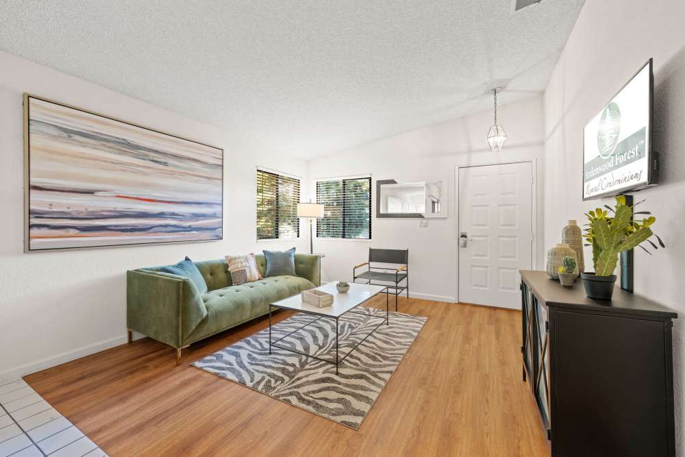 Living room at Ardenwood Forest Rental Condominiums in Fremont, California