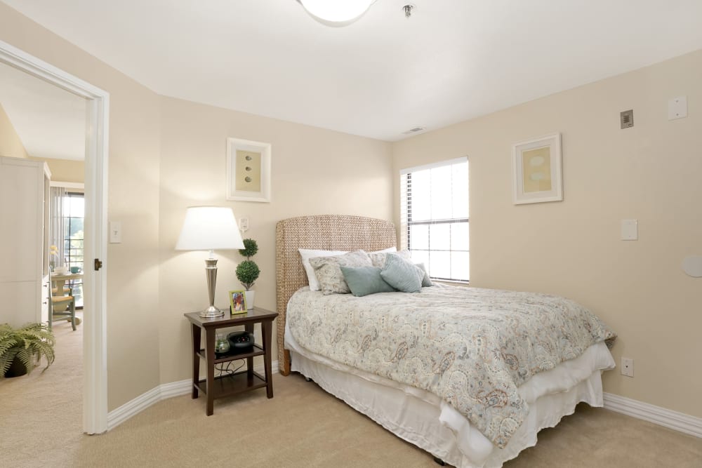 Serene bedroom in apartment at Cottonwood Creek in Salt Lake City, Utah