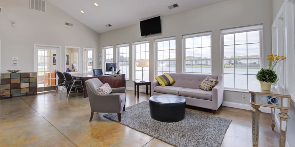 Comfortable seating in the clubhouse at Eagle Lake Landing in Indianapolis, Indiana