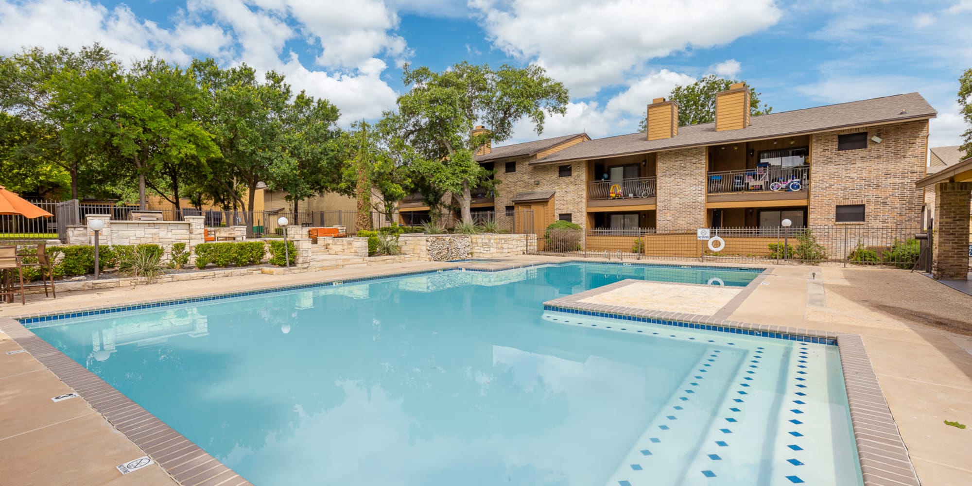 Outdoor and pool areas at Tuscany Park in San Antonio, Texas