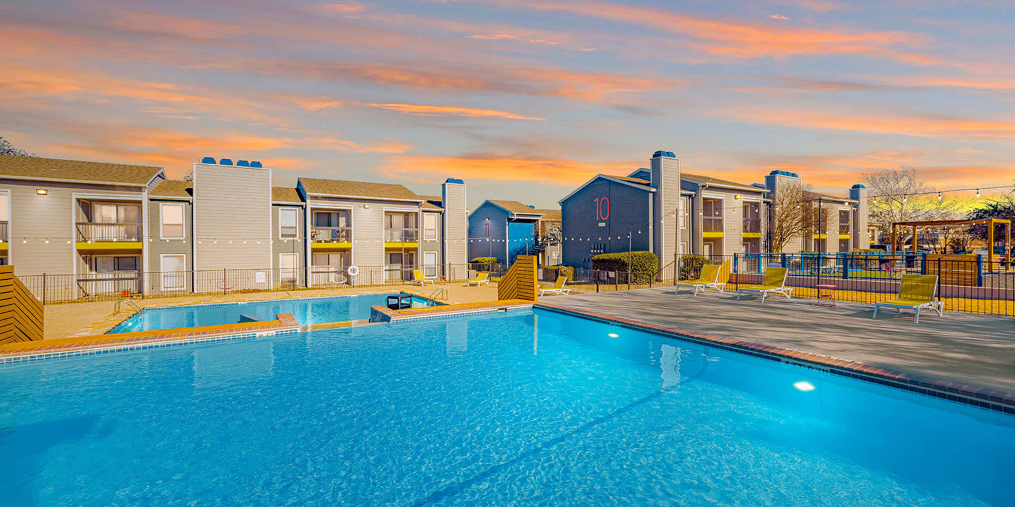 Rendering residents swimming pool at Lark in San Antonio, Texas