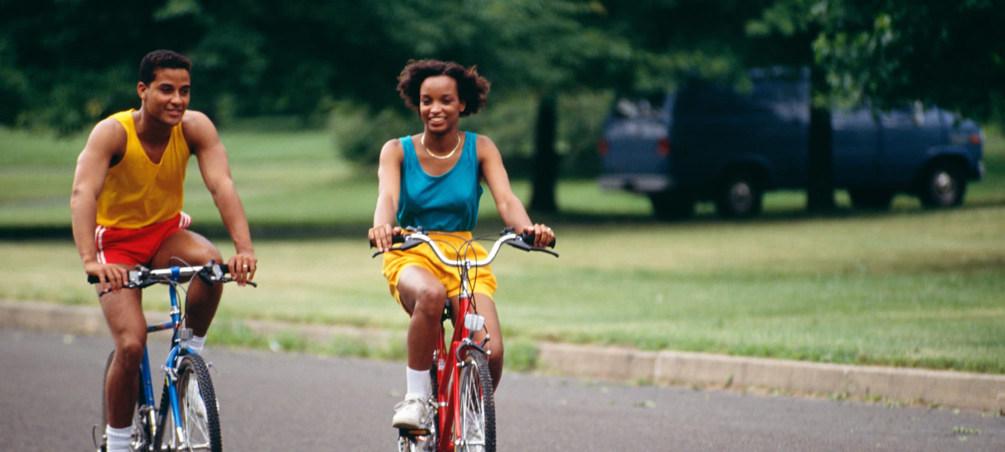 Residents riding their bikes at Casa de Maria Zavala in Mattawa, Washington