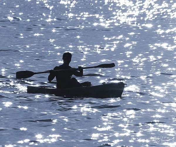 Resident kayaking near Woodland Acres Townhomes in Liverpool, New York