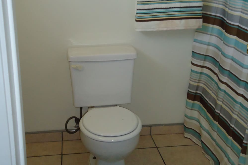 Bathroom at Olympus Court Apartments in Bakersfield, California