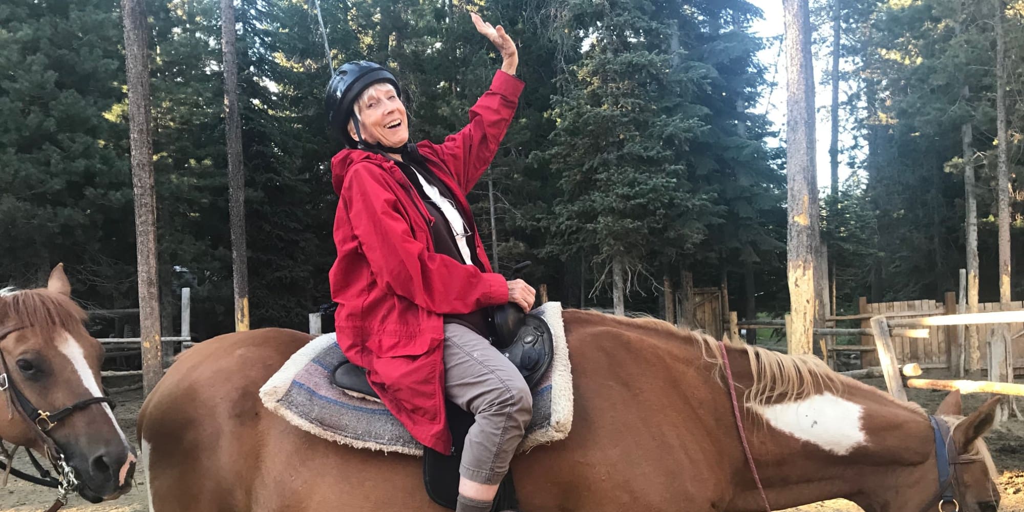 A resident from Pioneer Ridge Gracious Retirement Living in McKinney, Texas on a horse