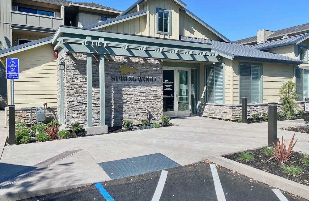 Apartment entry access at Springwood Apartment Homes in Los Altos, California