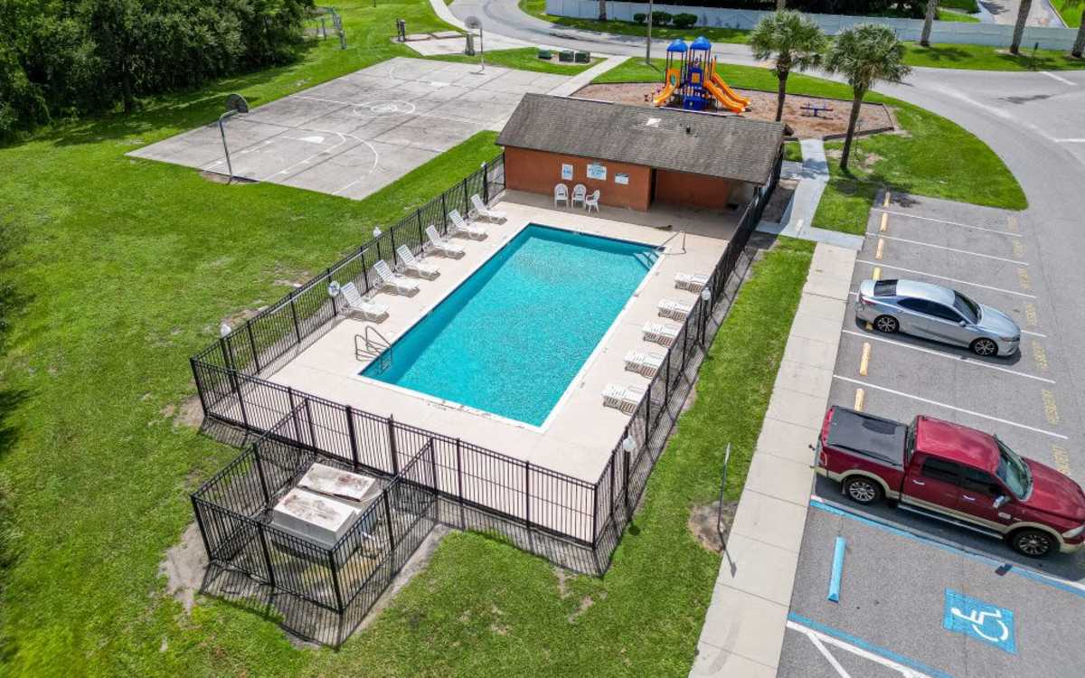 Modern swimming pool at Fox Hollow in Orlando, Florida