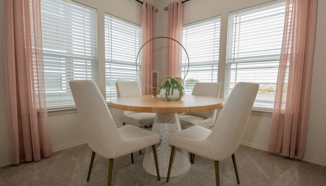Bright dining room nook at Redbud Ranch Apartments in Broken Arrow, Oklahoma